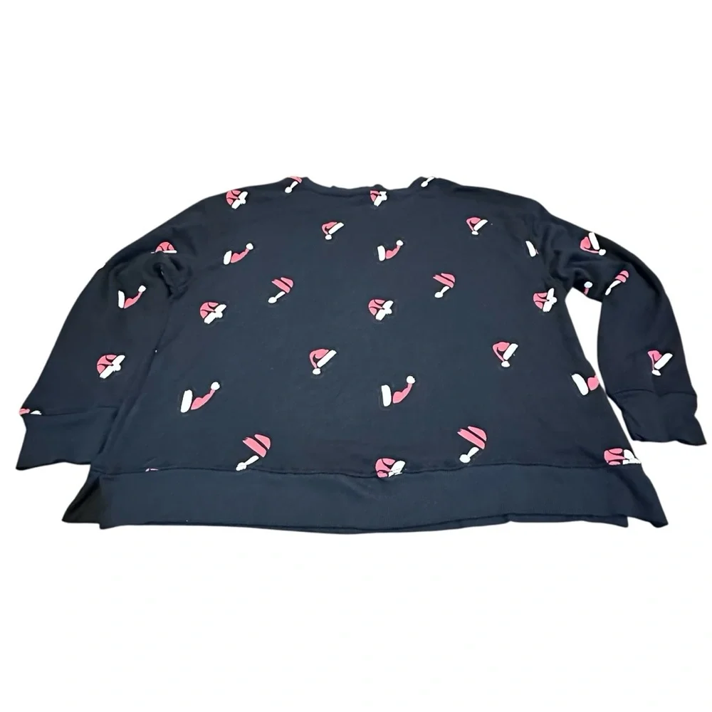 Jane + Delancey Naughty/Nice‎ Santa Hat Print women’s Sweatshirt XL